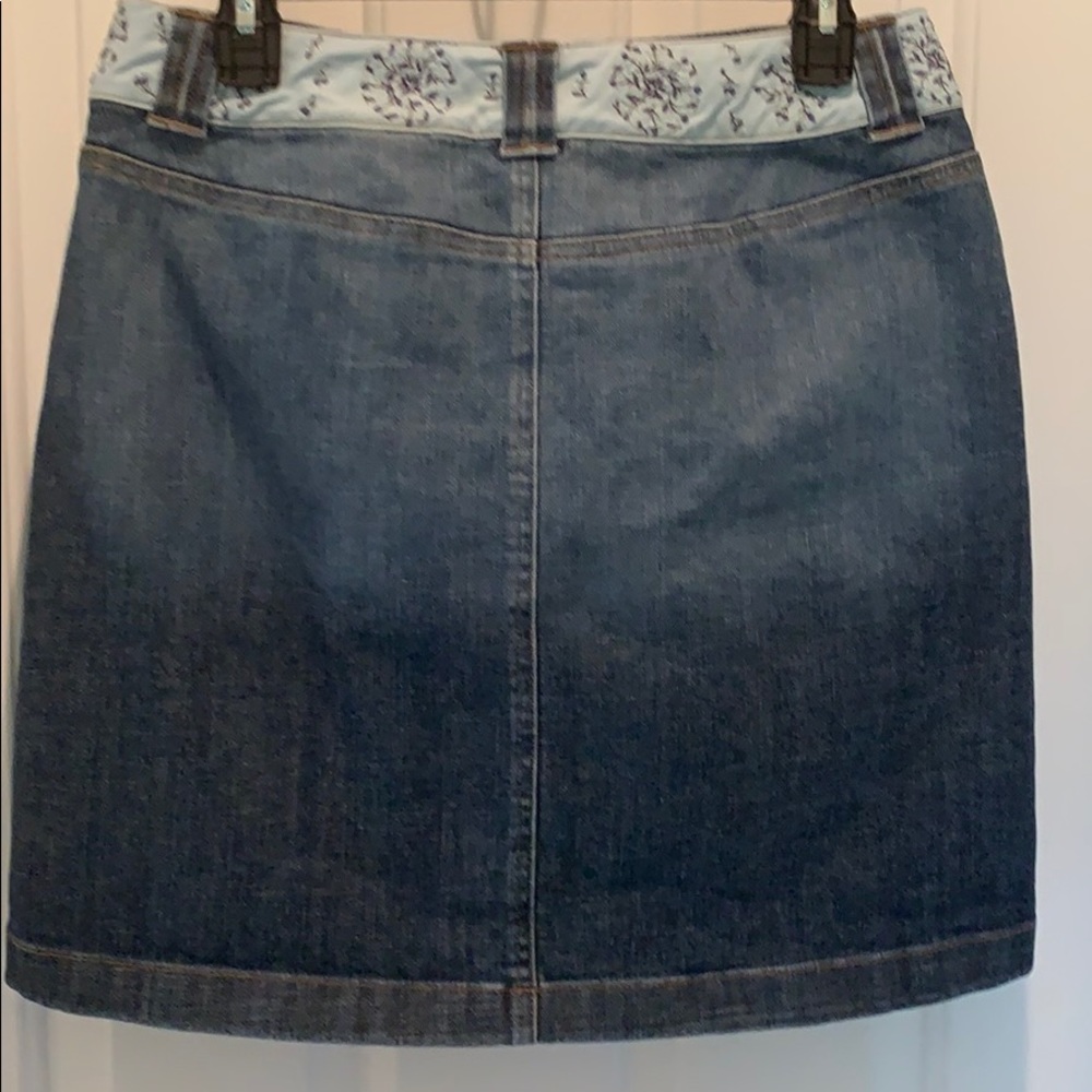 Talbots Denim Skirt with Decorative Waistband - Picture 3 of 5